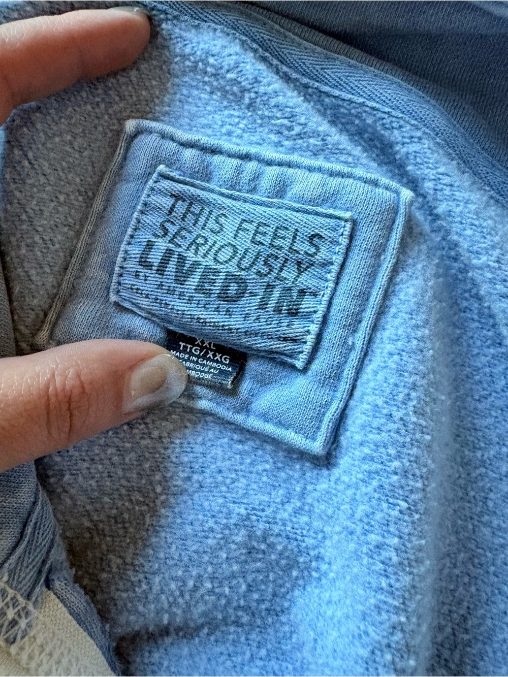 American Eagle Women's Light Blue Quarter-Zip Pullover Hoodie - Picture 2 of 2